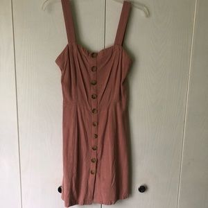 Short Pink Button Front Dress Size Medium